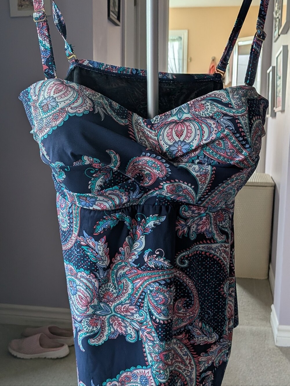 Christina Navy Paisley Adjustable-Strap Camisole